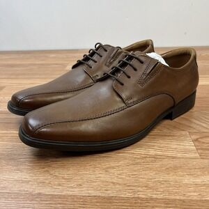 Clarks Tilden Walk Dark Tan Leather Dress Shoes‎ Men's Size 12 NEW